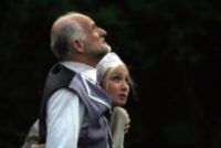 Christopher Kelk as King Lear and Shannon Currie as The Fool in Driftwood's King Lear