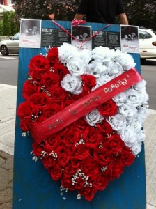Dorothy Parker memorial outside Tarragon Theatre
