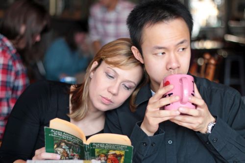 One Good Marriage at the 2015 Toronto Fringe Festival. Photo of Becky Shrimpton and Matthew Gin