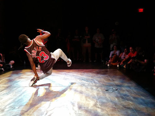 Photo of breakdancer mid-dance from Battle for the North as part of Panamania.