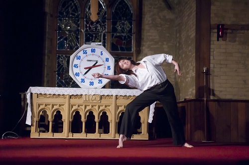 Photo of dancer Julie Grant in rad 60x60, 2010