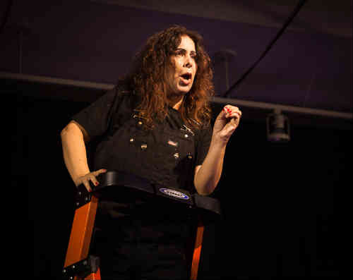 Photo of Helena Levitt as Andrea Dworkin