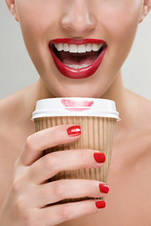 Photo of woman with latte