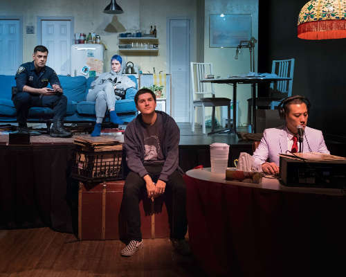 Photo of Gabe Grey, Leah Osler, Charlie Kerr, and Anthiny Shim in After Wrestling At Factory Theatre