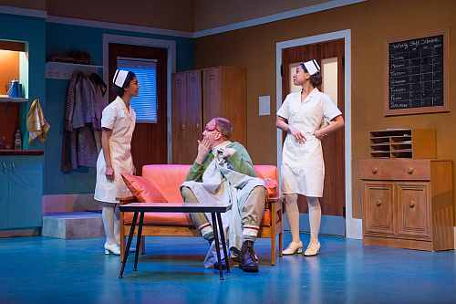 Photo of Belinda Corpuz, Mark Crawford, Isabel Kanaan in Prairie Nurse at Factory Theatre, April 2018
