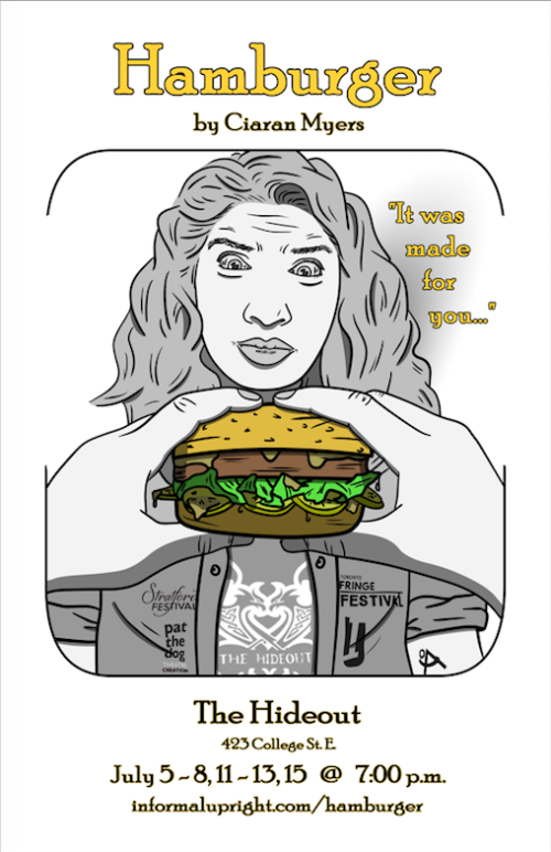 Poster featuring a likeness of Mina James in Hamburger