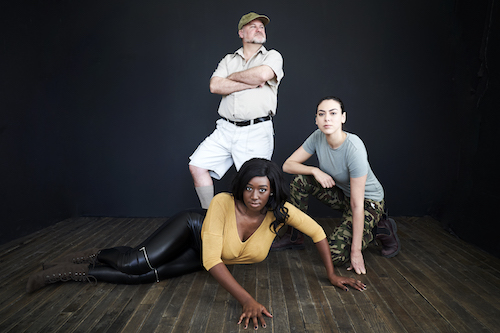 Photo of Richard Beaune, Hillary Warden and Priya Laishram in The Trophy Hunt by David Leyes