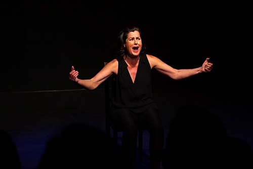 Cathy Schenkelberg in Squeeze My Cans at the 2019 Toronto Fringe Festival