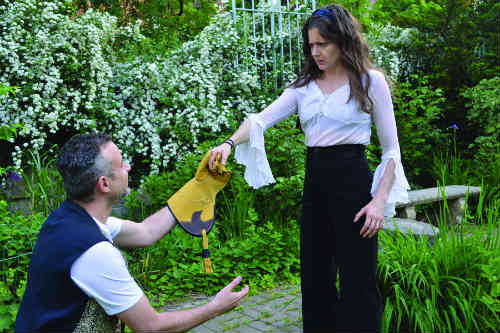 Photo of Chris Coculuzzi and Alexandra Milne in The Taming of the Shrew