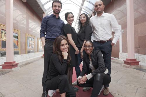 Photo of Rob Michaels, Neha Kohli, Carolyne Das, Zohaib Khan and Sima Sepehri and Nkasi Ogbonnah by a self-timer for Woke n Broke